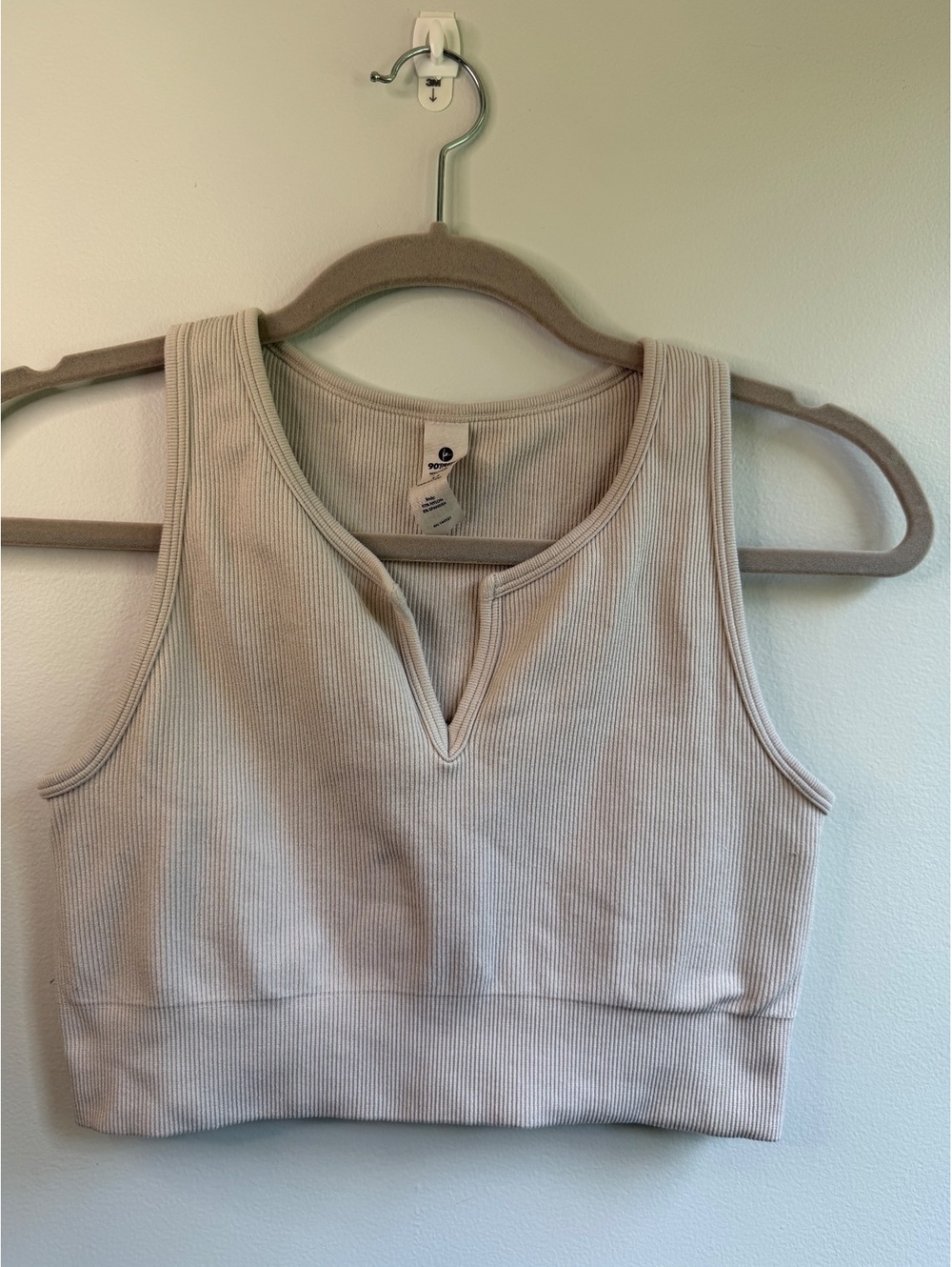 90 Degree by Reflex Seamless Raya Crop Tank Top Medium Beige